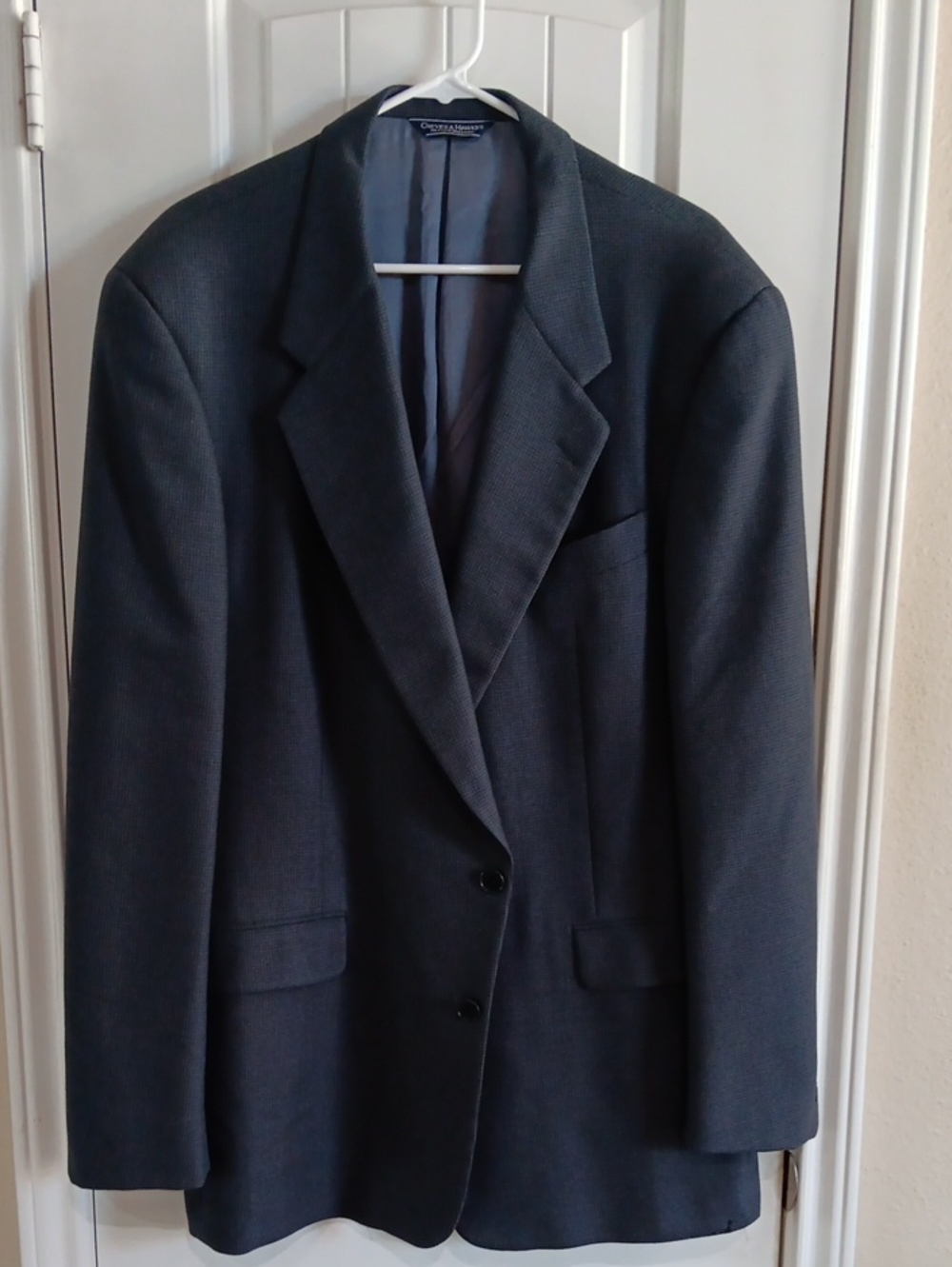 Gieves & Hawkes Savile Row 46L 100% Wool Sport Coat Blazer Halls Vintage Blue